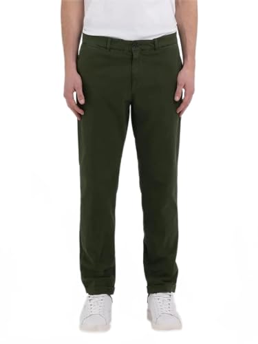 Replay Herren Chino Brad Straight-Fit mit Stretch, Grün (Forest Green 312), 27W / 32L von Replay