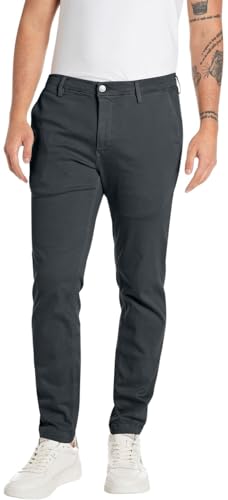 Replay Herren Chino Zeumar Slim-Fit Hyperflex X-Lite mit Stretch, Blau (Petrol Blue 095), 32W / 32L von Replay