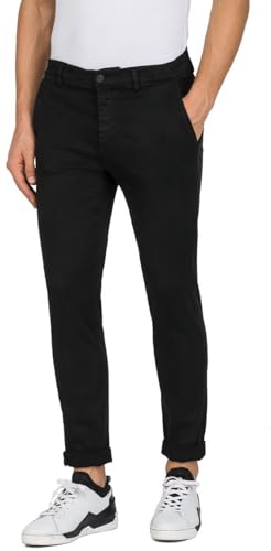 Replay Herren Chino Zeumar Slim-Fit Hyperflex X-Lite mit Stretch, Schwarz (Black 040-1), 33W / 30L von Replay