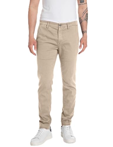 Replay Herren Chino Zeumar Slim-Fit X-Lite Plus, Sahara 225 (Beige), 34W / 32L von Replay
