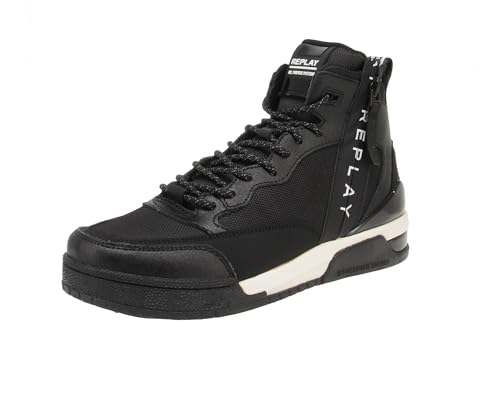 Replay Herren Cupsole Sneaker Astro Spectre Schuhe, Schwarz (Black Off Wht 600), 42 von Replay