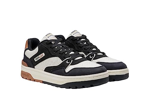 Replay Herren Cupsole Sneaker Gemini Civil Schuhe, Mehrfarbig (Navy Tofu Tan 3262), 41 von Replay