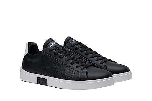 Replay Herren Cupsole Sneaker Polys Studio Schuhe, Schwarz (Black White 008), 45 von Replay