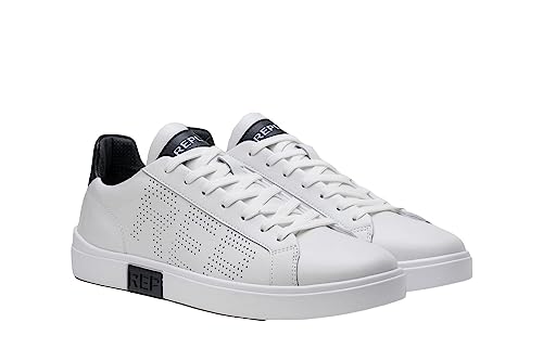 Replay Herren Cupsole Sneaker Polys Studio Schuhe, Weiß (White Black 062), 42 von Replay