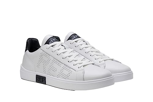 Replay Herren Cupsole Sneaker Polys Studio Schuhe, Weiß (White Black 062), 43 von Replay