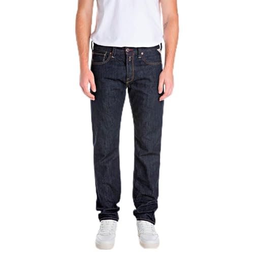 Replay Herren Deryck Red Attitude Jeans, 007 Dark Blue, 33W x 32L von Replay
