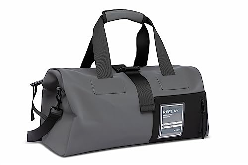 Replay Herren Duffle Bag Tasche Handgepäck, Grey Black 034 (Grau), Onesize von Replay