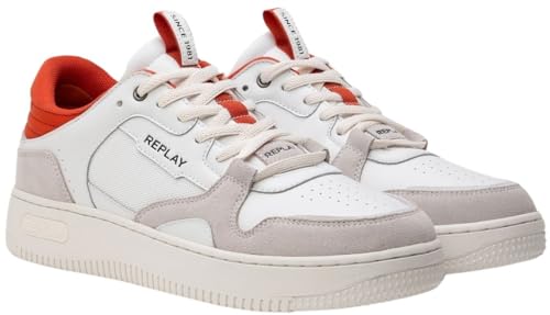 Replay Herren Sneaker mit Schnürung, Mehrfarbig (White Off Wht Multi 3303), 43 von Replay