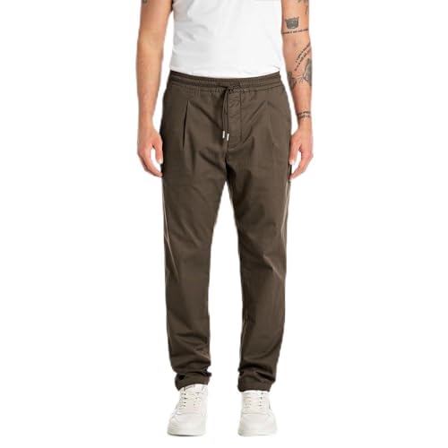 Replay Herren Freizeithose mit Tunnelzug, Grün (Dark Olive 935), 33W / 32L von Replay