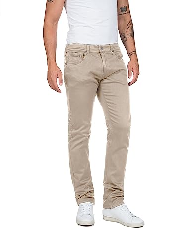 Replay Herren Jeans Grover Straight-Fit Hyperflex Colour X-Lite mit Stretch, Beige (Sand 020), 36W / 34L von Replay