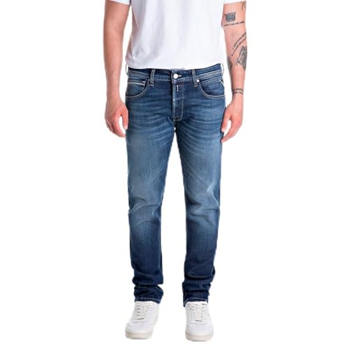 Replay Herren Grover Jeans, 007 Dark Blue, 30W x 32L von Replay