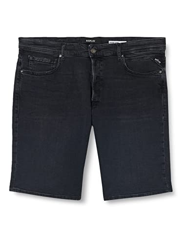 Replay Herren Jeans Shorts Grover Straight-Fit Bio, Dark Grey 097 (Grau), 32W von Replay