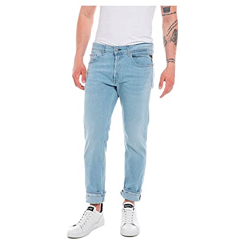 Replay Herren Grover Powerstretch Denim Jeans, 010 Light Blue, 40W / 34L von Replay