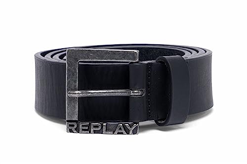 Replay Herren Gürtel aus Leder, Black 098 (Schwarz), 90 von Replay