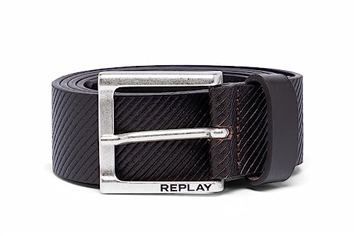 Replay Herren Gürtel aus Leder, Black Brown 128 (Braun), 105 von Replay