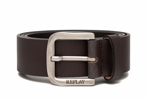 Replay Herren Gürtel aus Leder, Black Brown 128 (Braun), 110 von Replay