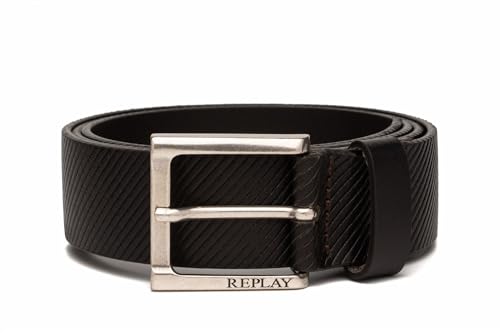 Replay Herren Gürtel aus Leder, Black Brown 128 (Braun), 105 von Replay