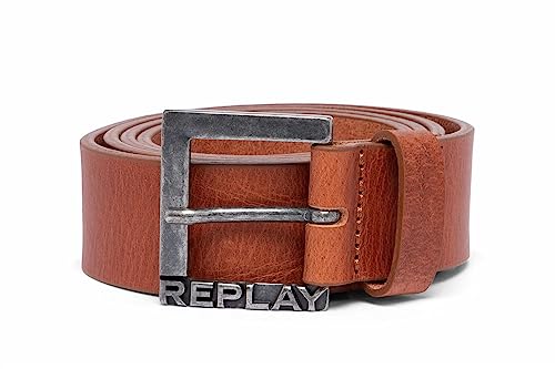 Replay Herren Gürtel aus Leder, Cognac 048 (Braun), 100 von Replay