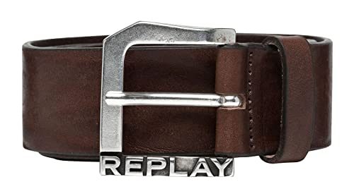 Replay Herren Gürtel aus Leder, Braun (Fade Tobacco 117), 100 cm von Replay