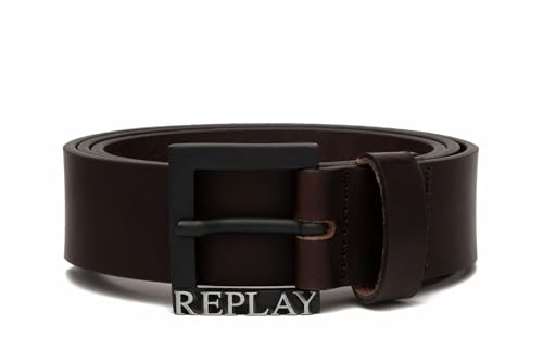 Replay Herren Gürtel aus Leder, Brown Three 112 (Braun), 100 von Replay