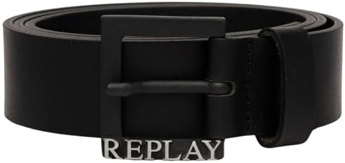 Replay Herren Gürtel aus Leder, Schwarz (Black 098), 105 cm von Replay