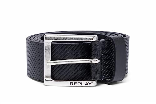 Replay Herren Gürtel aus Leder, Schwarz (Black 098), 110 cm von Replay