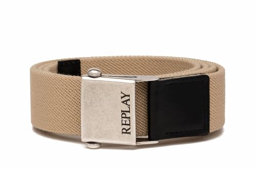 Replay Herren Gürtel aus Stoff, Beige (Beige 008), 90 cm von Replay