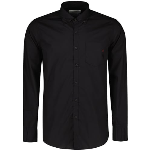 Replay Herren Hemd Langarm mit Brusttasche, Schwarz (Black 098), M von Replay