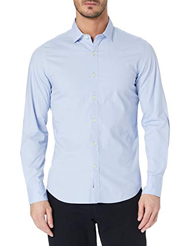 Replay Herren Hemd Langarm mit Stretch, Azure 905 (Blau), XL von Replay