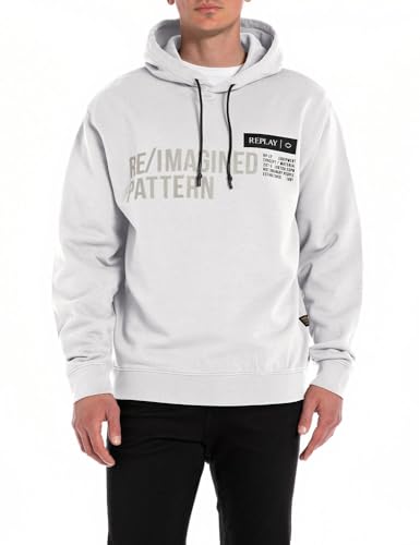 Replay Herren Hoodie aus Baumwolle, Sand 993 (Elfenbein), XXL von Replay