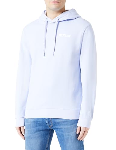 Replay Herren Hoodie mit Kapuze, Bright Periwinkle 667 (Violett), L von Replay