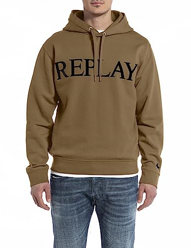 Replay Herren Hoodie mit Kapuze, Army Green 238 (Grün), 3XL von Replay