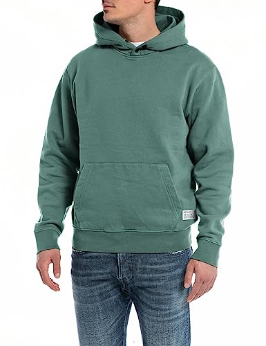 Replay Herren Hoodie mit Kapuze, Grün (Green Essence 336), M von Replay