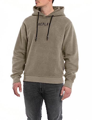 Replay Herren Hoodie mit Kapuze, Stone Green 836 (Grün), 3XL von Replay