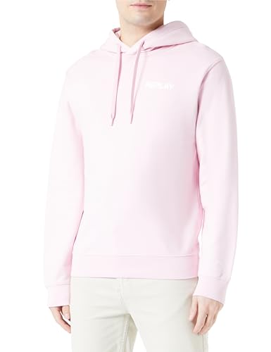 Replay Herren Hoodie mit Kapuze, Bubble Pink 066 (Rosa), S von Replay