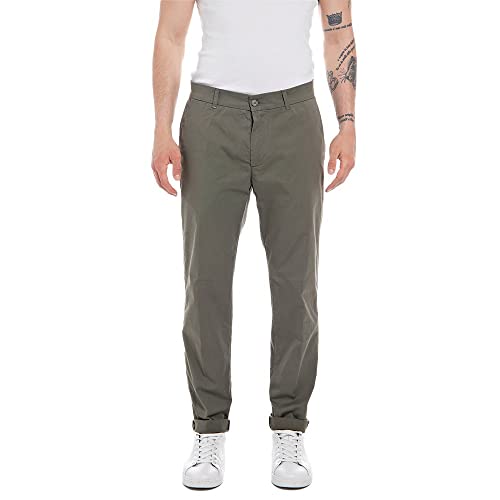 Replay Herren Chino Brad Slim Fit, Olive 851-1 (Grün), 34W / 32L von Replay