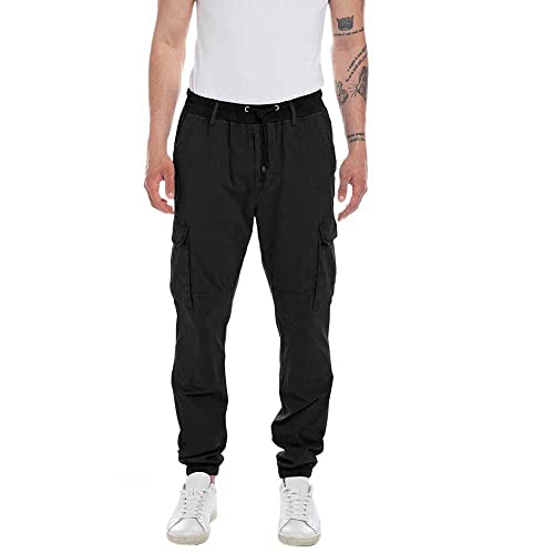 Replay Herren Hose mit Stretch, Black 098 (Schwarz), 33W von Replay