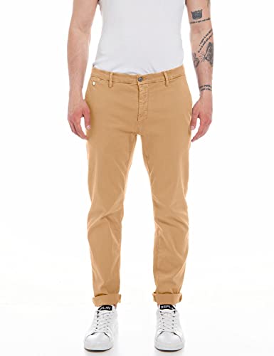 Replay Herren Chino Benni Regular-Fit Hyperflex X-Lite mit Stretch, Biscuit 617 (Beige), 34W / 32L von Replay