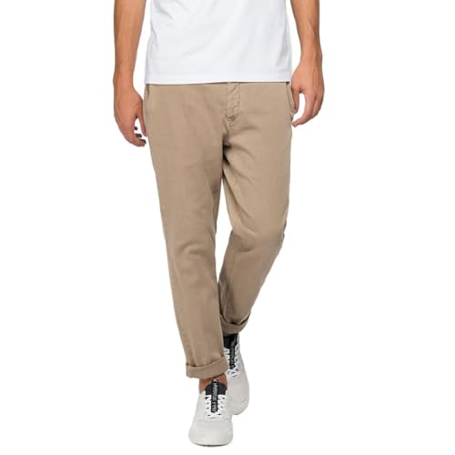 Replay Herren Chino Hose Hyperflex mit Stretch, Beige (Sand 020), 40W / 34L von Replay