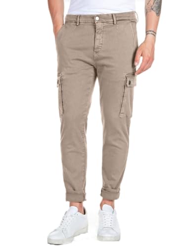 Replay Herren Cargo-Hose Hyperflex mit Stretch, Braun (Sand 020), 34W / 34L von Replay