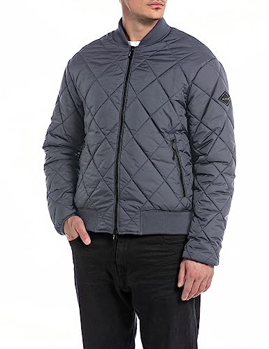 Replay Herren Jacke Bomberjacke Winter, Grau (Titanium 291), M von Replay