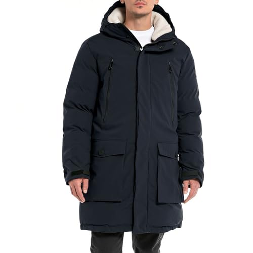 Replay Herren Jacke Parka mit Kapuze, Deep Navy 715 (Blau), XS von Replay