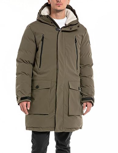 Replay Herren Jacke Parka mit Kapuze, Dark Olive... 928 (Grün), L von Replay