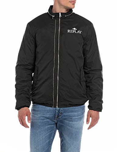 Replay Herren Jacke mit Reißverschluss, Black 098 (Schwarz), XL von Replay