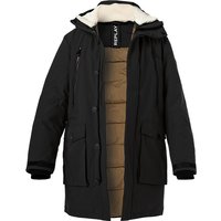 Replay Herren Parka schwarz Mikrofaser unifarben von Replay