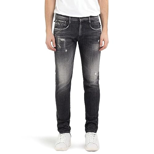 Replay Herren Jeans Anbass Slim-Fit Aged, Dark Grey 097-2 (Grau), 31W / 34L von Replay