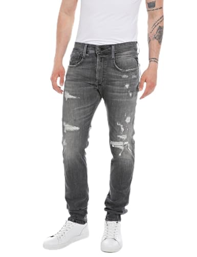 Replay Herren Jeans Anbass Slim-Fit Bio, Medium Grey 096 (Grau), 36W / 34L von Replay