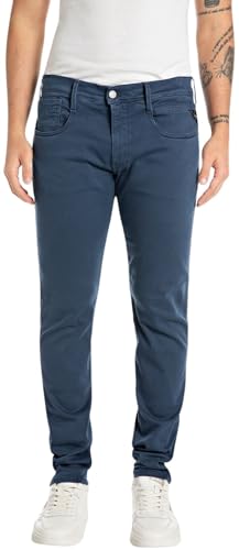 Replay Herren Jeans Anbass Slim-Fit Hyperflex Colour X-Lite mit Stretch, Blau (Faded Blue. 179), 33W / 32L von Replay
