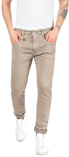 Replay Herren Jeans Anbass Slim-Fit Hyperflex Colour X-Lite mit Stretch, Braun (Sand 020-1), 31W / 32L von Replay
