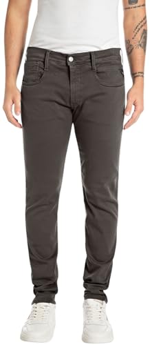 Replay Herren Jeans Anbass Slim-Fit Hyperflex Colour X-Lite mit Stretch, Grey (Wood Grey 393), 30W / 32L von Replay